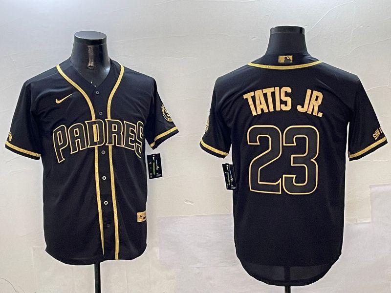 Men San Diego Padres #23 Tatis jr Black Gold Game 2025 Nike MLB Jersey style 10->san diego padres->MLB Jersey